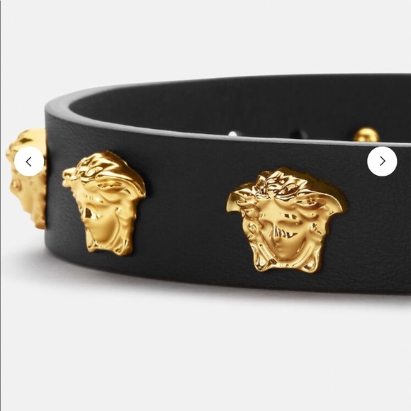New💕VERSACE MEDUSA STUD LEATHER BRACELET 💕 - Picture 3 of 7